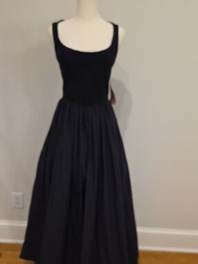 BHLDN Black Scoop Neck Sleeveless Maxi Gown